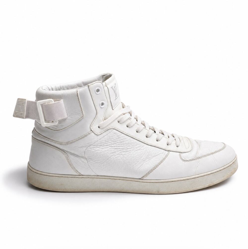 LOUIS VUITTON Rivoli High Top Sneakers Leather White Sz 11 $1235